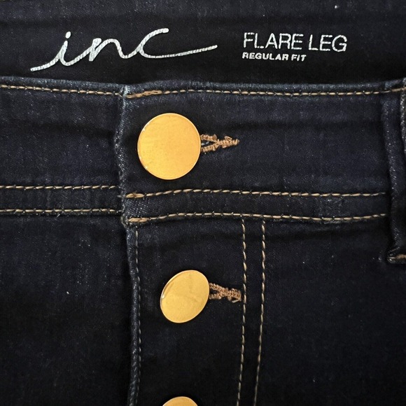 INC International Concepts Flare Leg Regular Fit Stretchy Button Fly Jeans - 8 - Picture 6 of 8